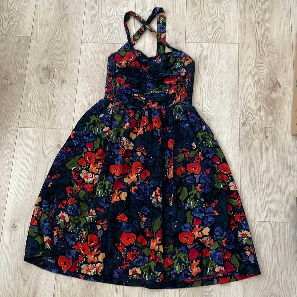 HD in Paris (Anthropologie) Floral Dress Strappy Dress Size 4